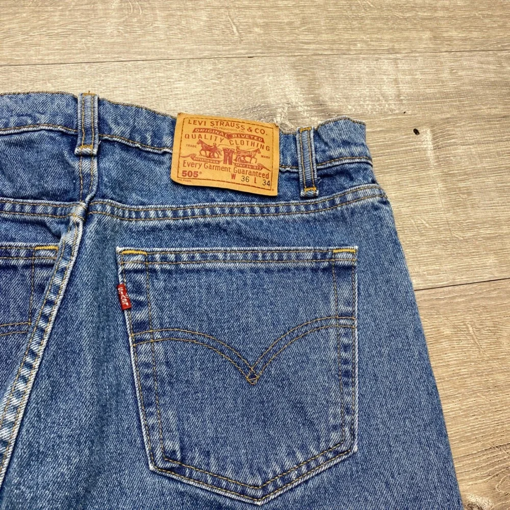 Levi's 505 Mens 36x34 Straight Leg  Denim Jeans Blue Made Canada Vintage 1998